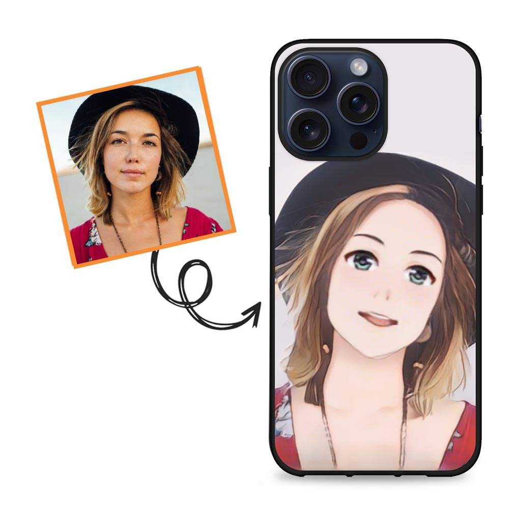Japanese anime style - Upload Your Photo to Create a Customized Cartoon Phone Case
