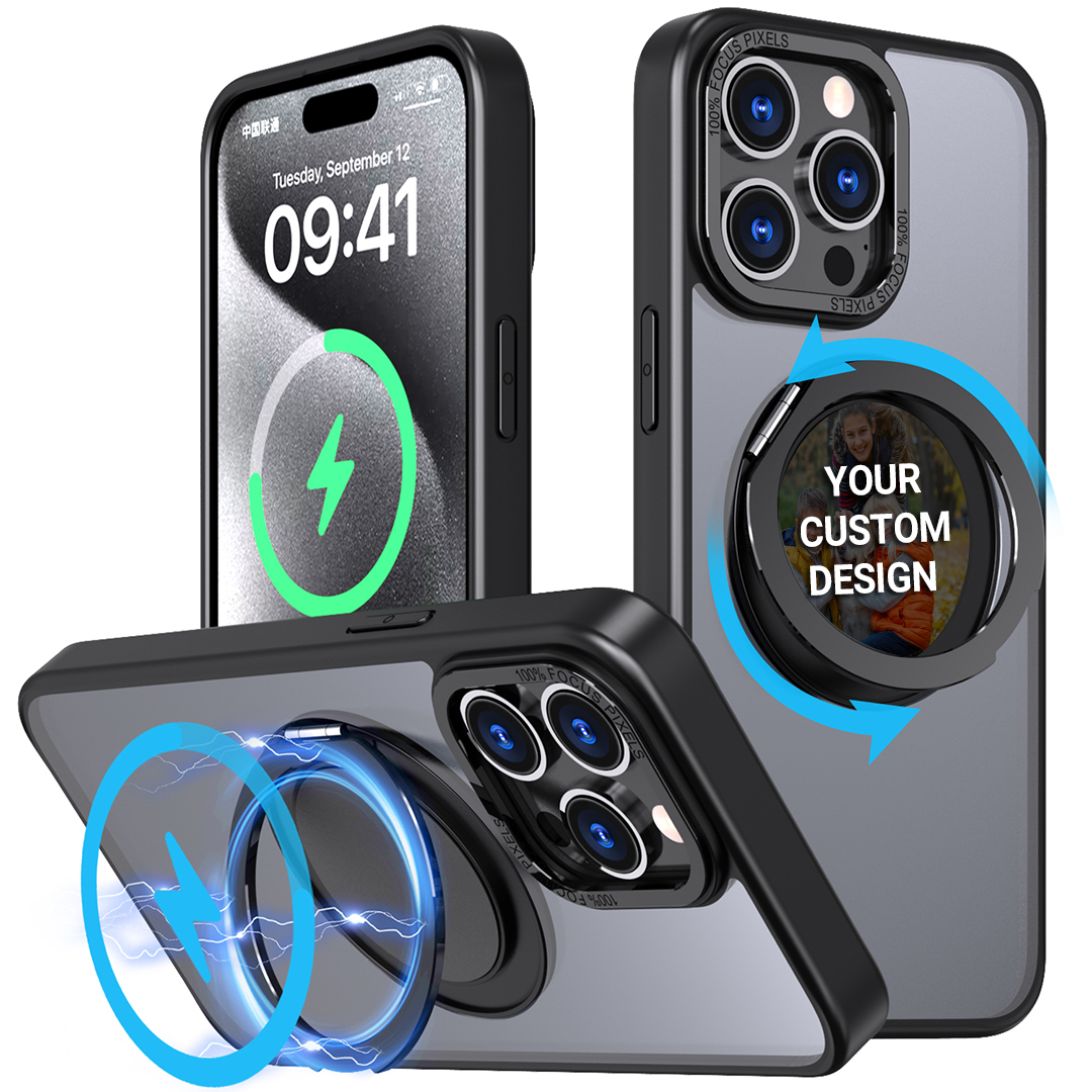 Custom for iPhone 15 Pro Flexible Kickstand MagSafe Case