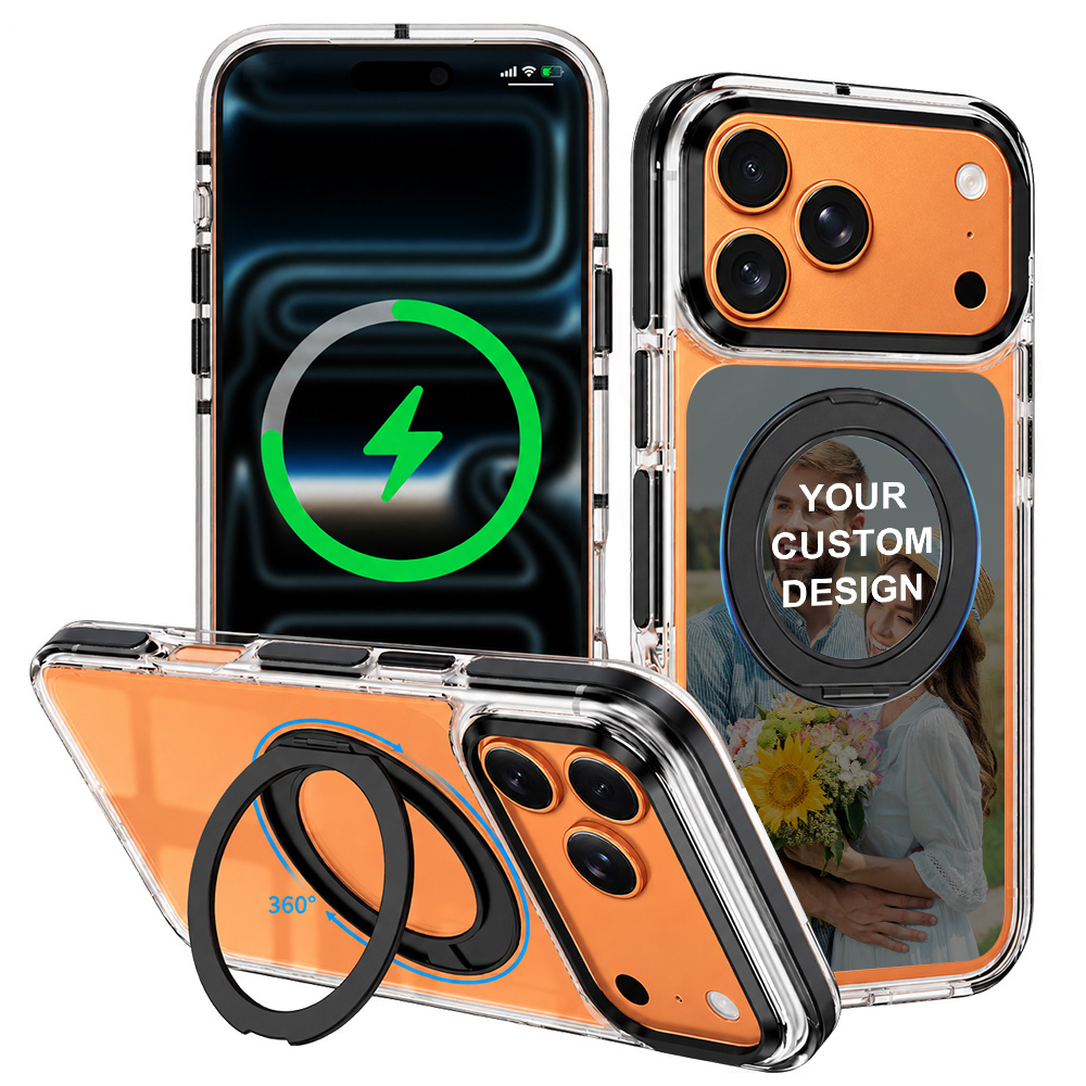 Custom for iPhone 17 Pro Max ClearSpin Stand Case