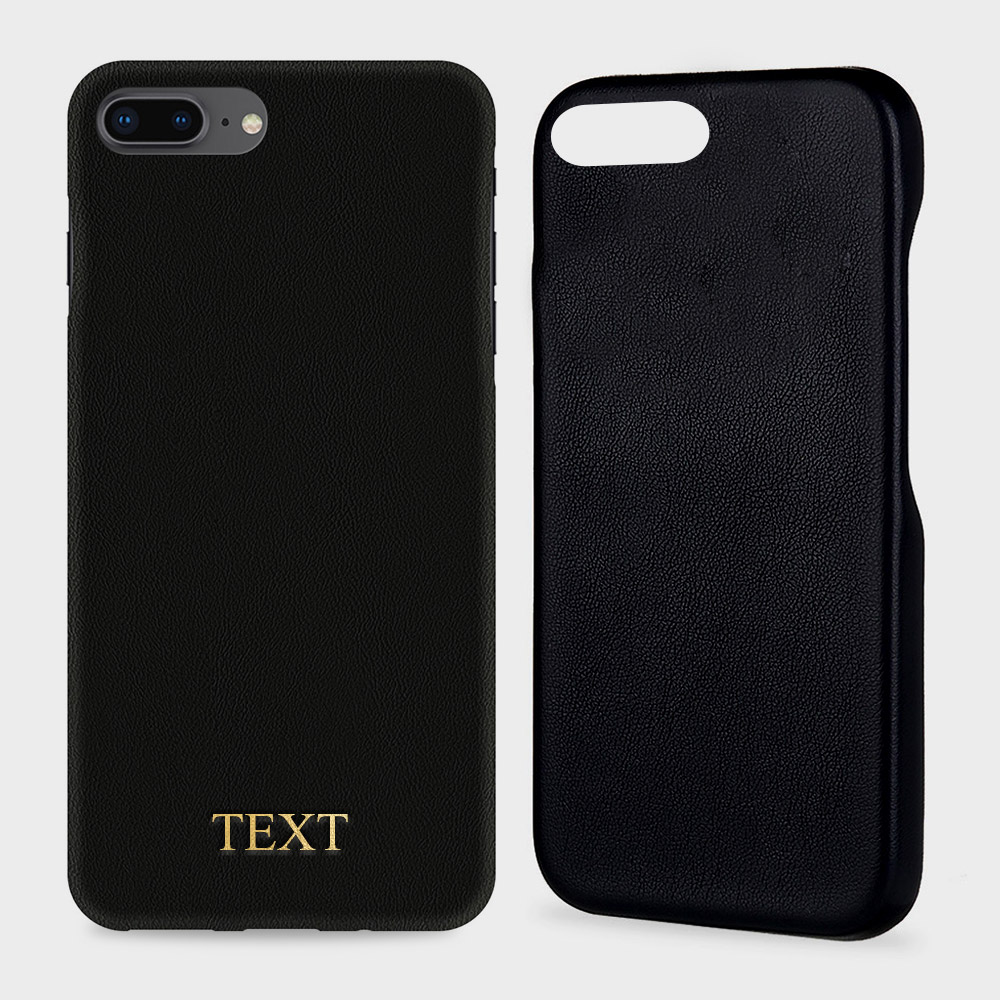 Custom for iPhone 7 Plus Initials Engraving Slim Leather Case