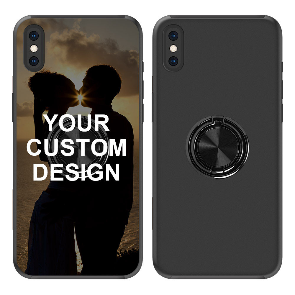 Custom for iPhone X Ring Holder Dual Layers Case