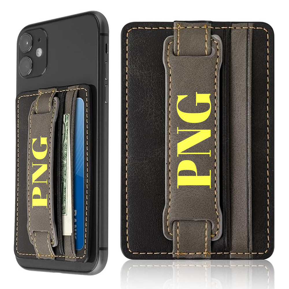 Custom Cell Phone Card Holder Pouch Self-Adhesive Phone Kickstand with Elastic Band Stick on Wallet Card Holder for Back of Phone Case Leather ID Card Holder Sleeve Pouch Credit Card Grip Holder